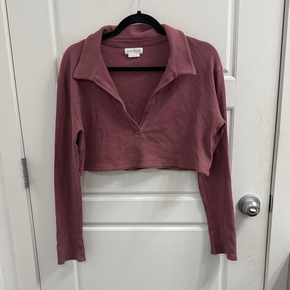 Lovers & Friends Mauve Long Sleeve Crop Top Size Medium